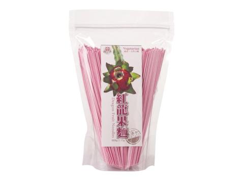 【村家味 - 紅龍果麵一包(600g)全素】使用天然健康食材 無添加防腐劑色素