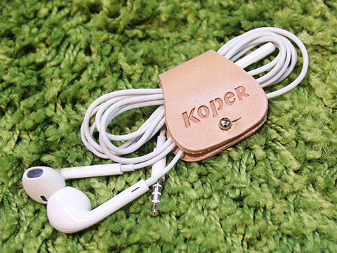KOPER手工皮革耳機集線器-原皮色