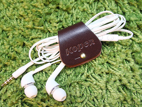 KOPER手工皮革耳機集線器-深咖啡