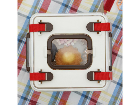 【DESTINO STYLE】256三層組合野餐盒-日本設計/日本製-紛紛飛葉(黃白藍)
