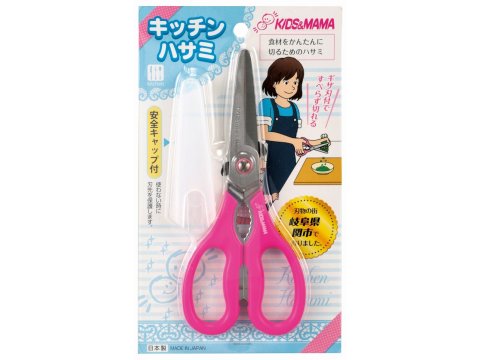 日本製 KIDS&MAMA 廚房用剪刀/紅/藍