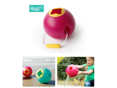 【粉色夏天-比利時精品玩具】小朋友夏天必备的粉紅色 QUUT 沙灘球形水桶 (Ballo) 
