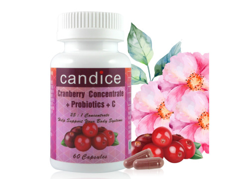 【Candice】康迪斯天然蔓越莓+益生菌膠囊 (60顆/瓶)25倍高濃縮